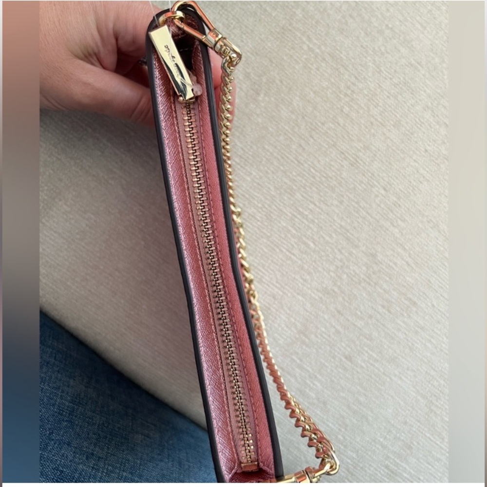 Kate Spade NWOT Glimmer Glitter Pochette in mitten pink and gold hardware - Picture 7 of 9